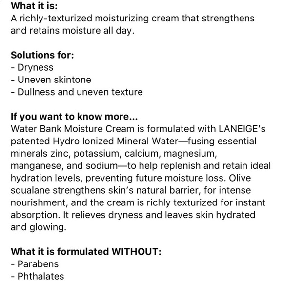 5/$30 Laneige water bank moisture cream - Picture 2 of 2